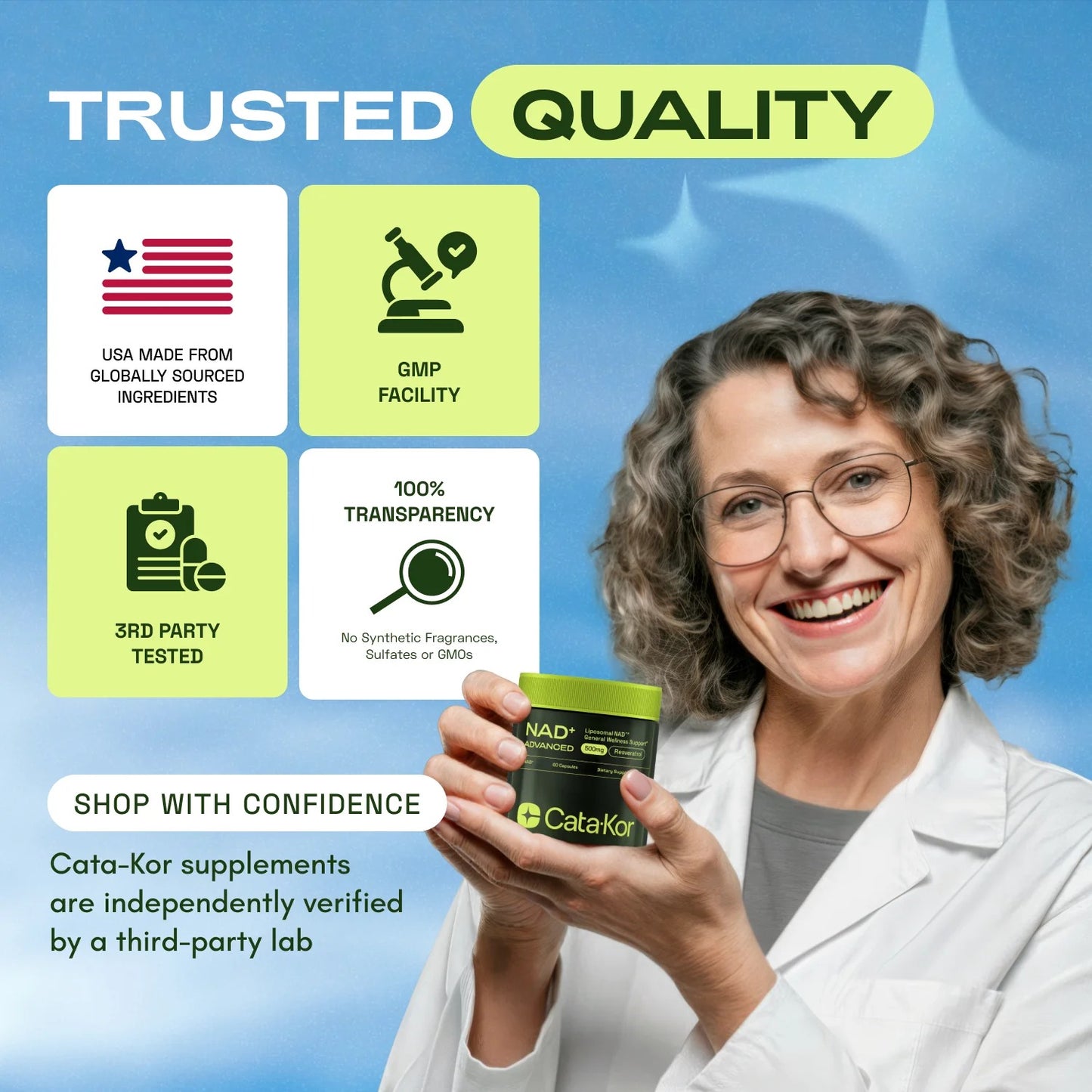 Cata-Kor NAD+ Advanced NAD Supplement with Resveratrol